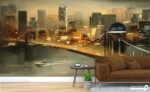 پوستر دیواری آبرنگی نقاشی شهر 10035000