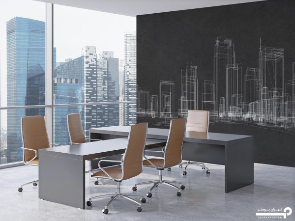 پوستر دیواری ساختمان سیاه سفید 10121900