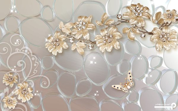 پوستر دیواری سه بعدی گل 13510600 - Image 3