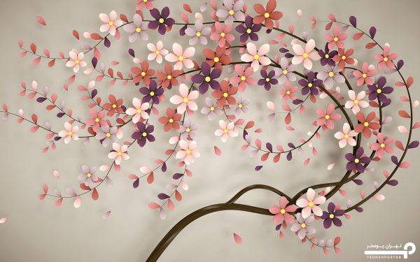 پوستر دیواری سه بعدی گلدار 13010300 - Image 6