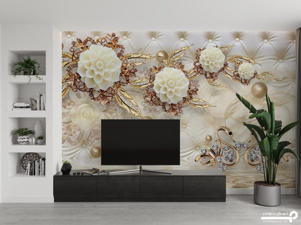 پوستر دیواری سه بعدی گلدار 13010500 - Image 3