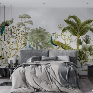 پوستر دیواری طاووس و باغ 10160600