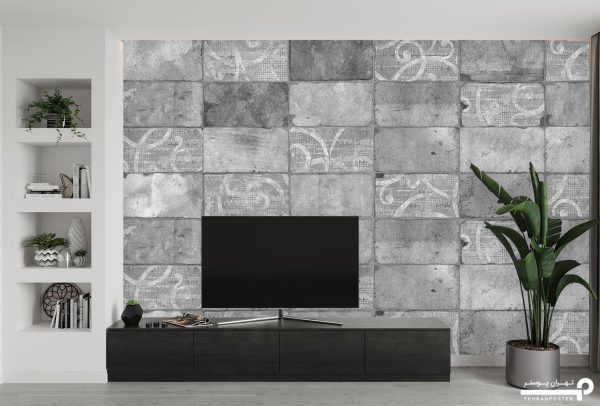 پوستر دیواری طرح بتن اشکال هندسی 10017700