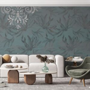 پوستر دیواری طرح گل داماس و برگ 13015200