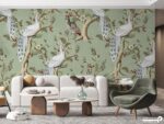 پوستر دیواری لاکچری طاووس گل ریز 10197900