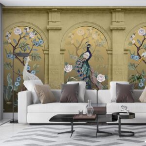 پوستر دیواری لاکچری طلایی طاووس 10270900