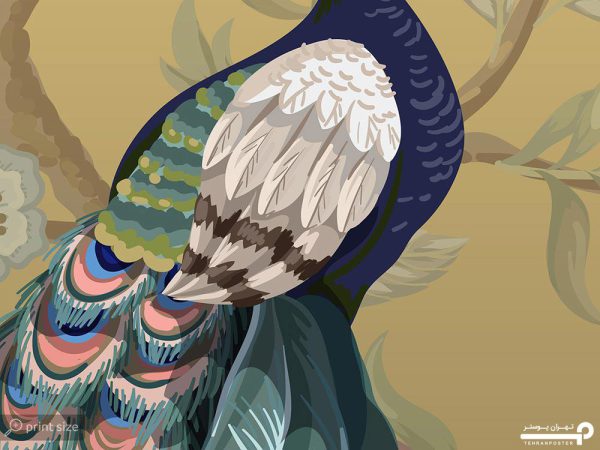 پوستر دیواری لاکچری طلایی طاووس 10270900 - Image 4