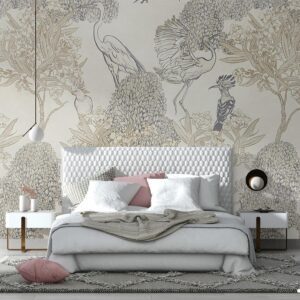پوستر دیواری لاکچری پرنده و برگ 10236700