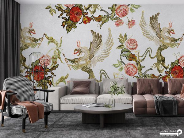 پوستر دیواری لاکچری گل 10237800