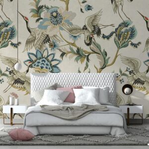 پوستر دیواری لاکچری گل و پرنده 10240600