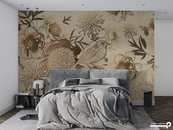 پوستر دیواری لاکچری گل گنجشگ 10267300 - Image 3