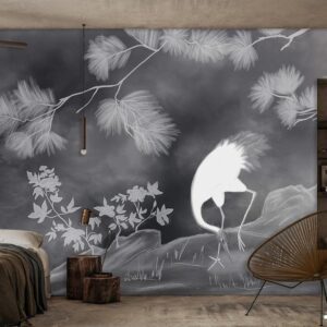 پوستر دیواری منظره شب و پرنده 10167300