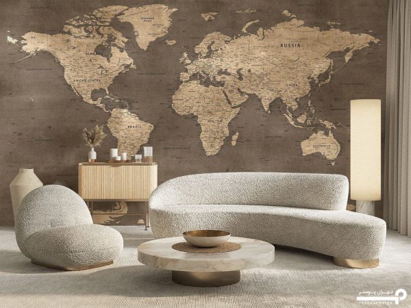 پوستر دیواری نقشه جهان لاکچری 11024200