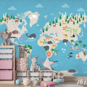 پوستر دیواری نقشه جهان کودک 10021100