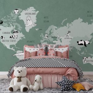 پوستر دیواری کودک نقشه حیوانات 10158700