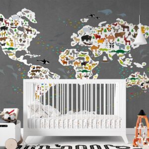 پوستر دیواری کودک نقشه حیوانات 10227000