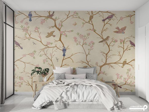 پوستر دیواری گل شاخه پرنده 10141500 - Image 3