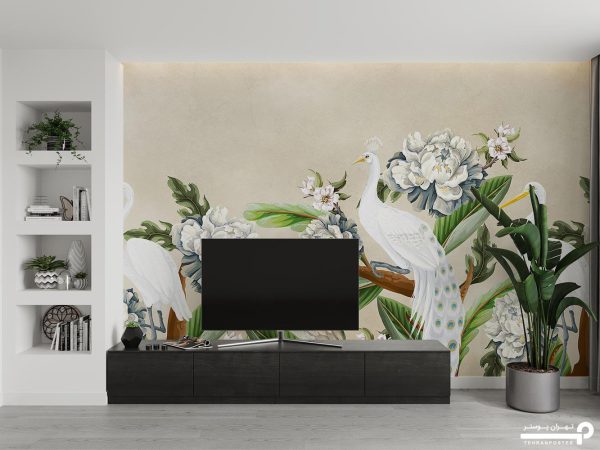 پوستر دیواری گل و طاووس 10190600 - Image 3