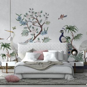 پوستر دیواری گل و طاووس 10264100