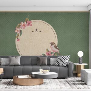 پوستر دیواری گل و گنجشک 10215700