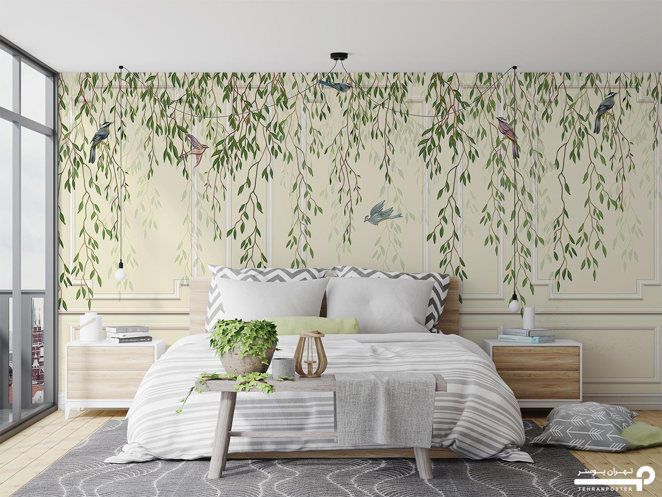 کاغذ دیواری طرح برگ